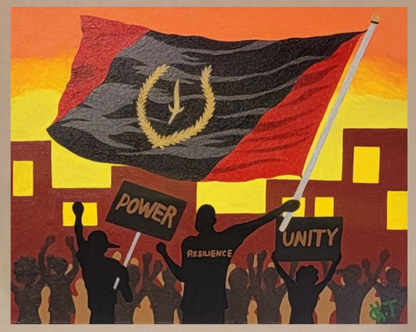 Painting of a protest
